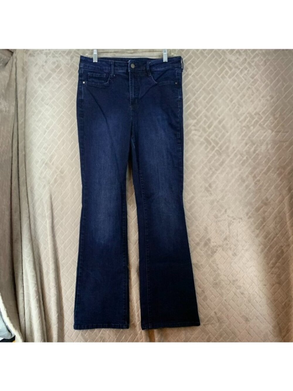 Nine West Jeans Womens 10 Blue Denim Boot Cut Dark Wash High Rise Stretch